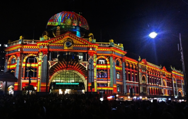 Flinders Street Station Illuminated