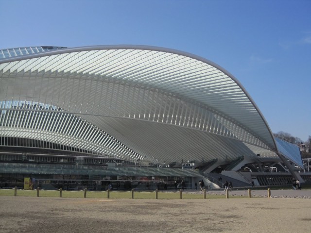 Santiago Calatrava's Liege-Guillemins TGV Railway Station in Liege Belgium
